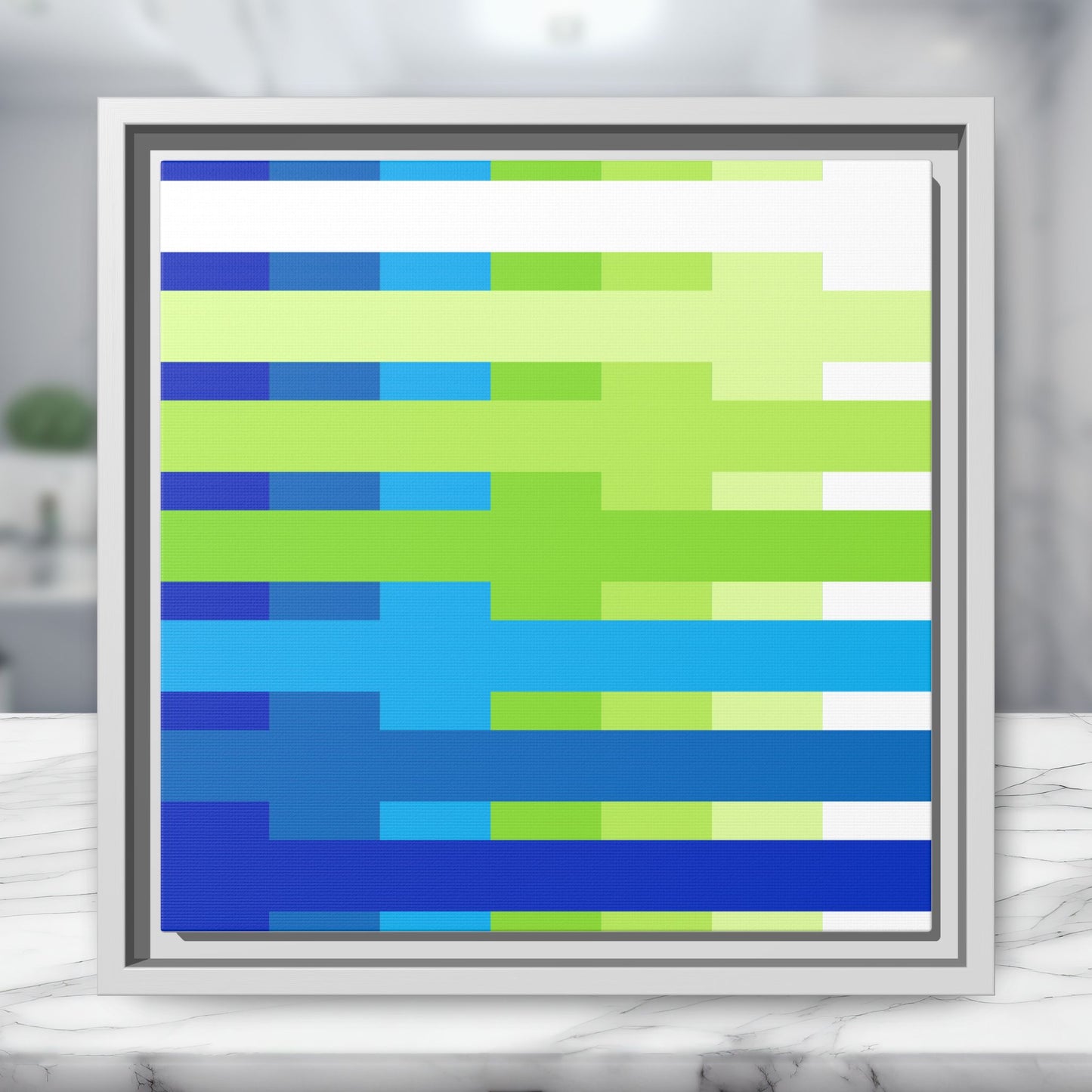 Modern Framed Geometric Canvas Art | Bold Color Meets Clean Framing