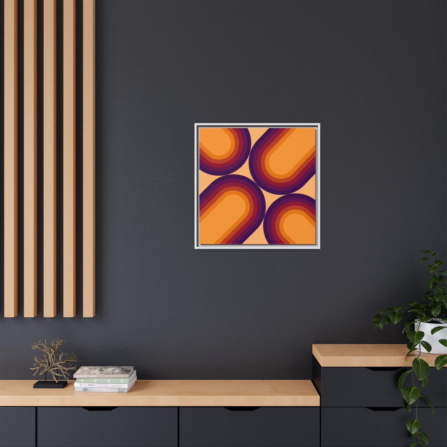 Modern Framed Geometric Canvas Art | Bold Color Meets Clean Framing