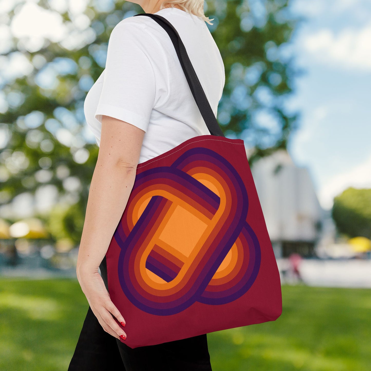 Geometric Art Tote Bag – 3 sizes | Bold lines. Vivid color. Retro