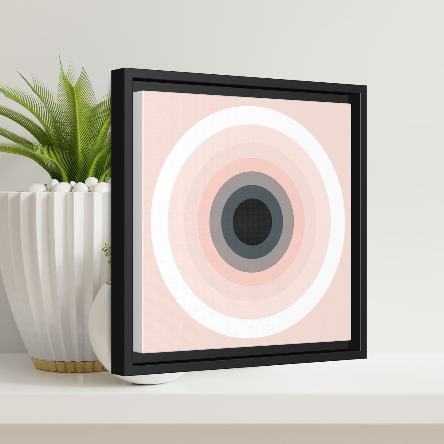 Modern Framed Geometric Canvas Art | Bold Color Meets Clean Framing