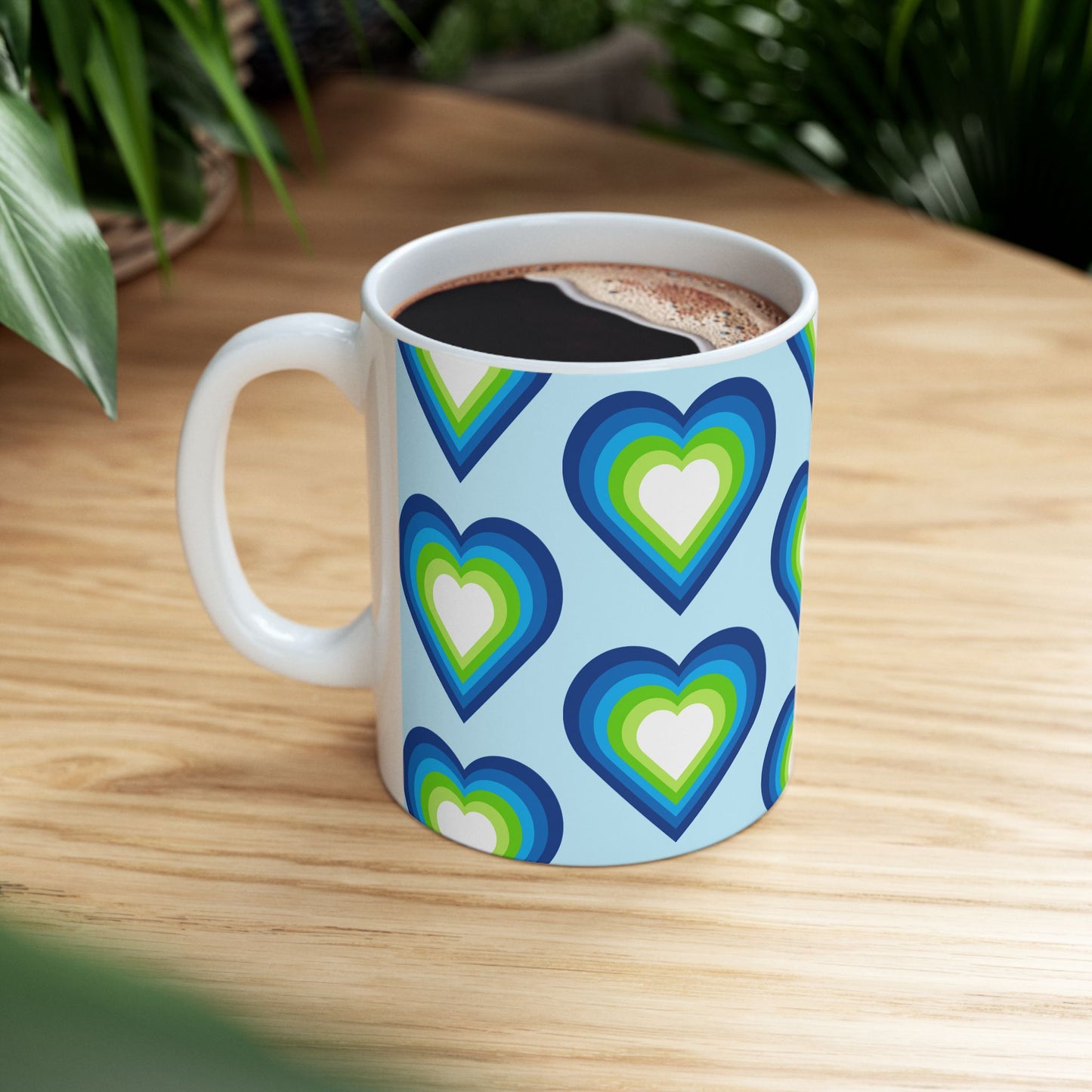 Geo Art Heart Mug – Bold Color, Daily Joy