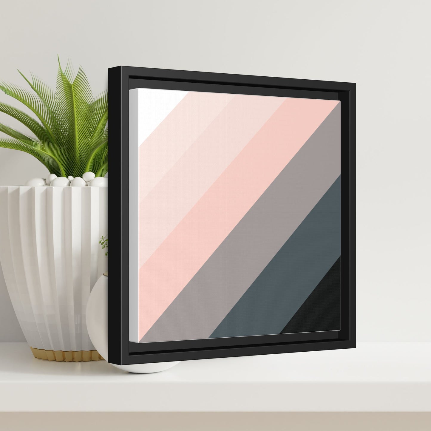 Modern Framed Geometric Canvas Art | Bold Color Meets Clean Framing