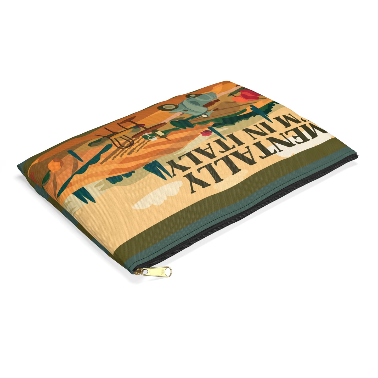 Charming Accessory Pouch for Travel Lovers | ‘Mentally I’m in Italy’ | Cute Makeup Bag, Organizer, Gift for Italy Enthusiasts, Boho Decor