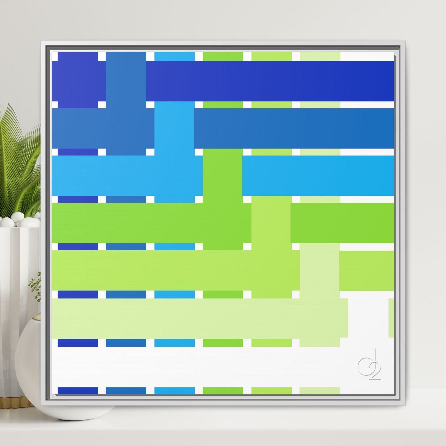 Modern Framed Geometric Canvas Art | Bold Color Meets Clean Framing