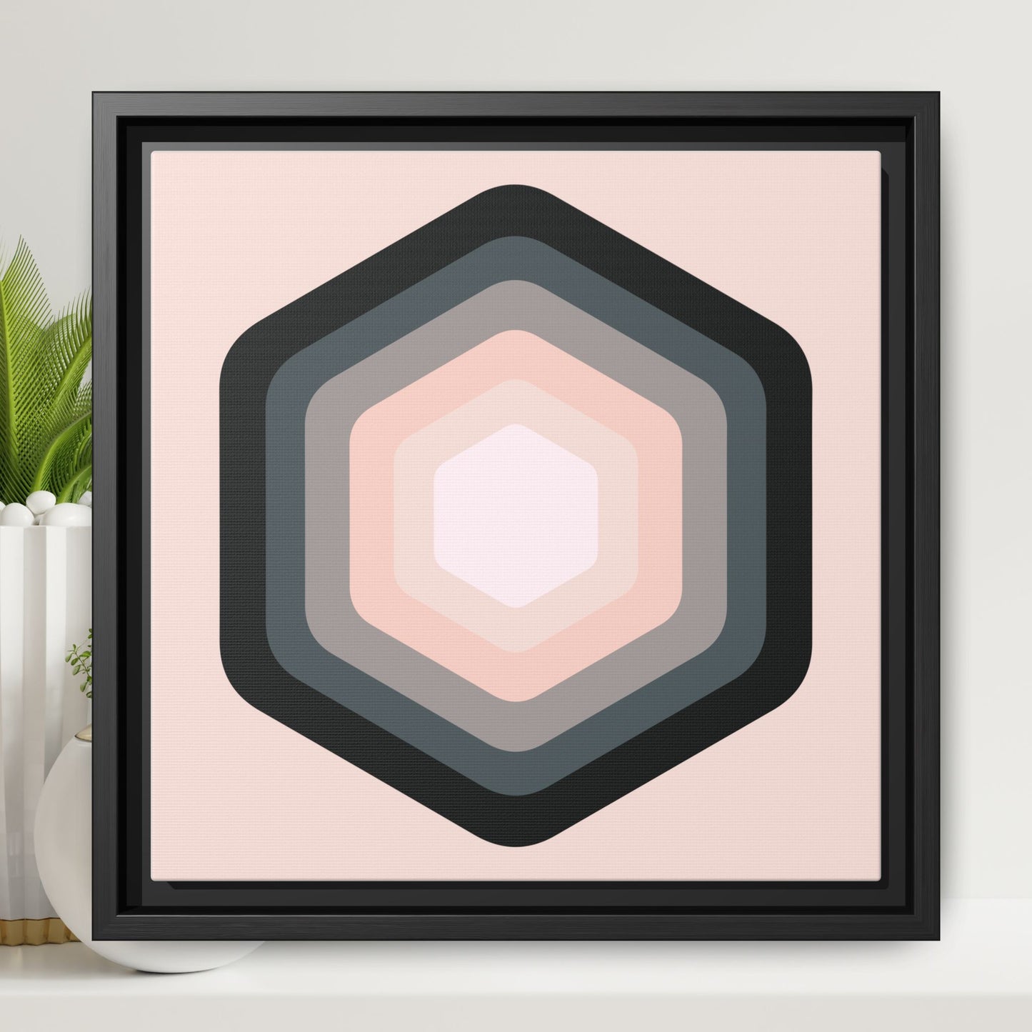 Modern Framed Geometric Canvas Art | Bold Color Meets Clean Framing