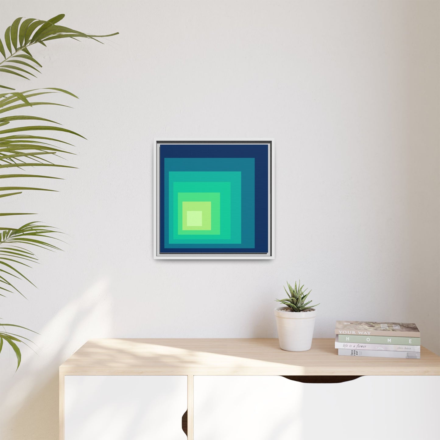 Modern Framed Geometric Canvas Art | Bold Color Meets Clean Framing