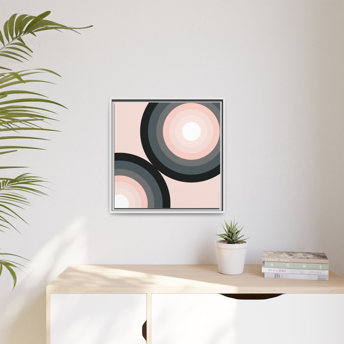 Modern Framed Geometric Canvas Art | Bold Color Meets Clean Framing