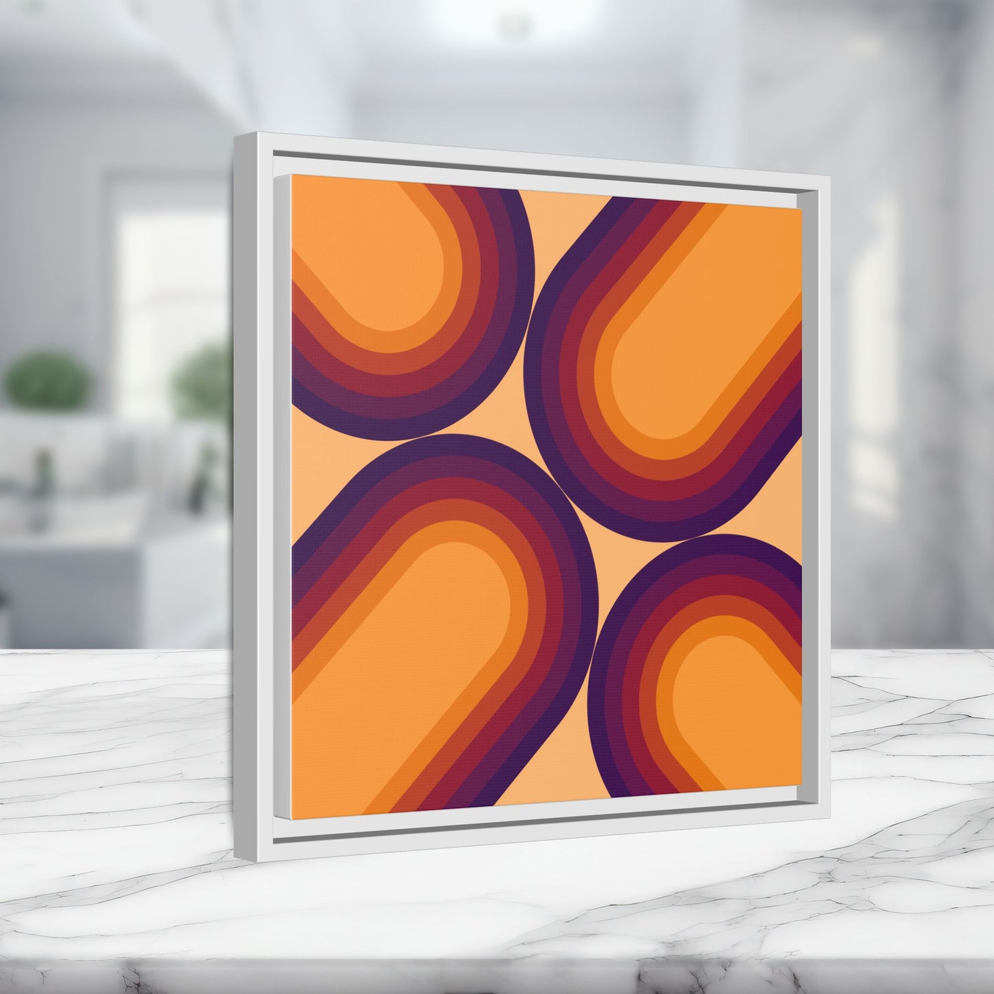 Modern Framed Geometric Canvas Art | Bold Color Meets Clean Framing