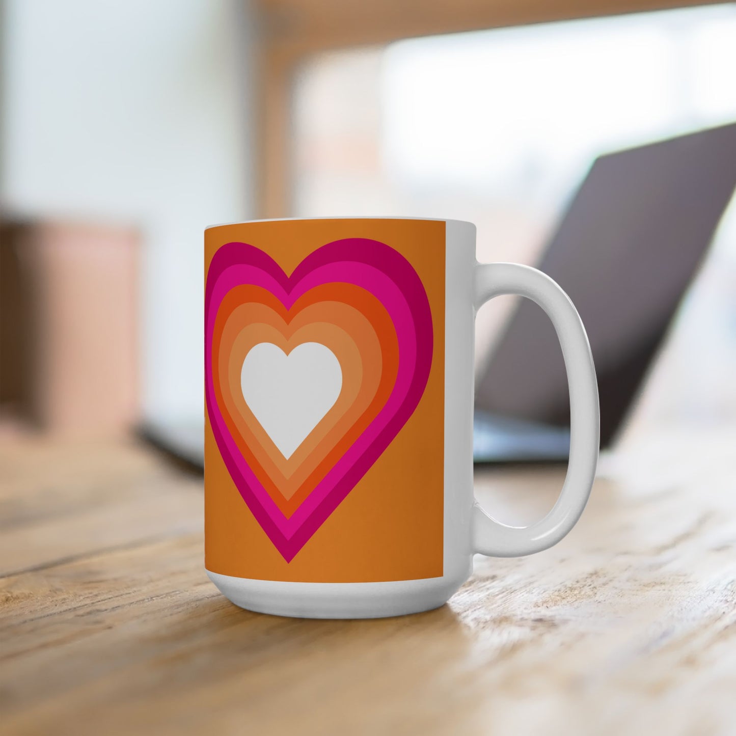 Geo Art Heart Mug – Bold Color, Daily Joy