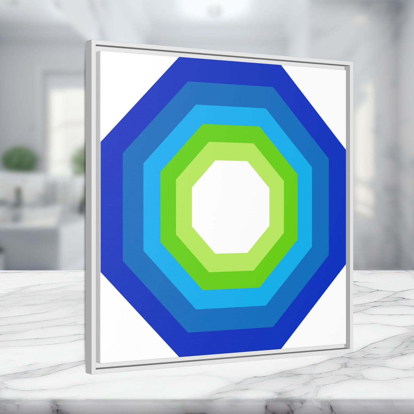 Modern Framed Geometric Canvas Art | Bold Color Meets Clean Framing