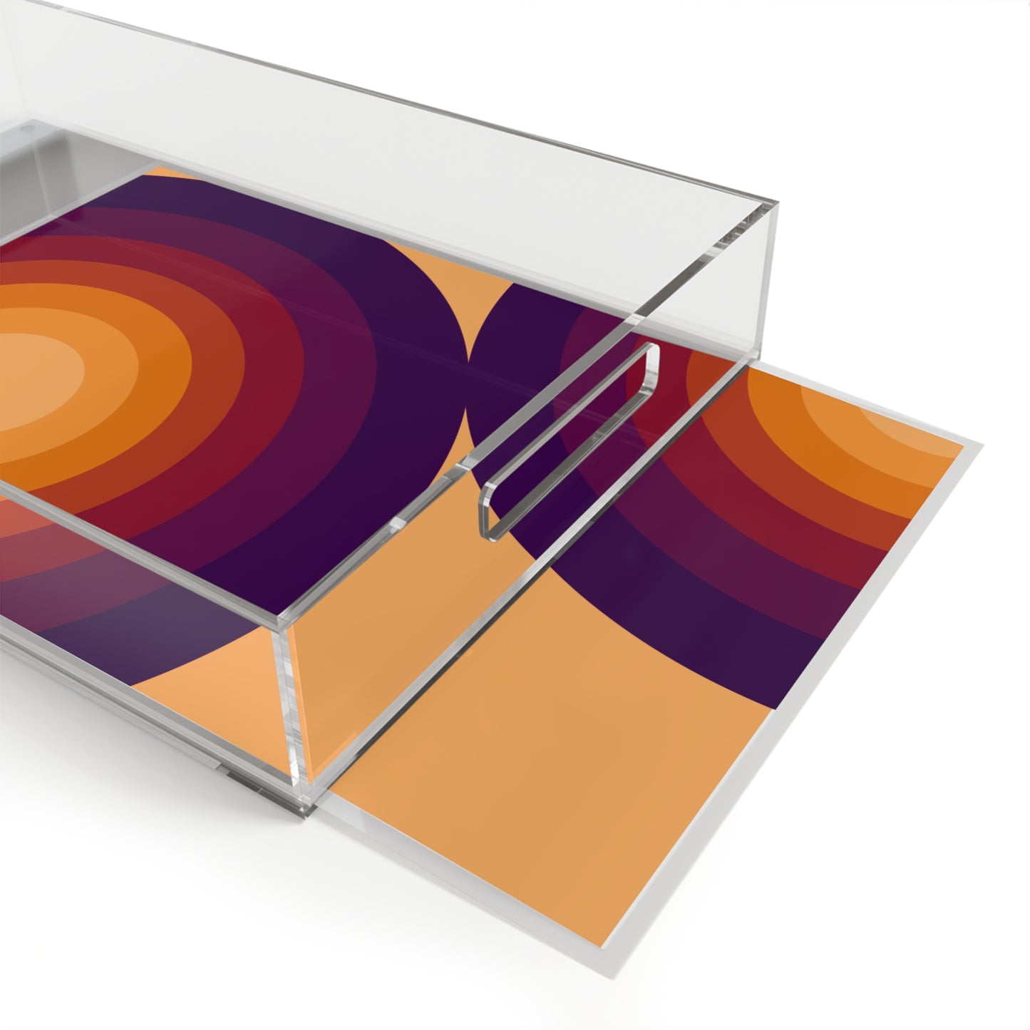 Modern Acrylic Tray with Bold Geometric Artwork