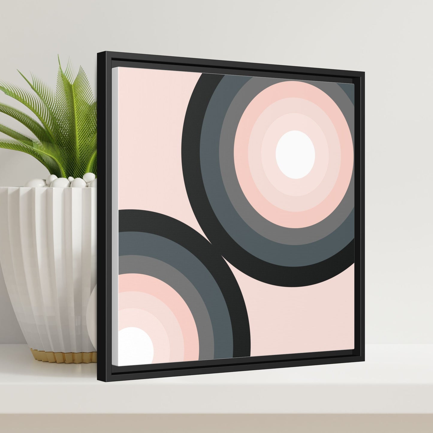 Modern Framed Geometric Canvas Art | Bold Color Meets Clean Framing