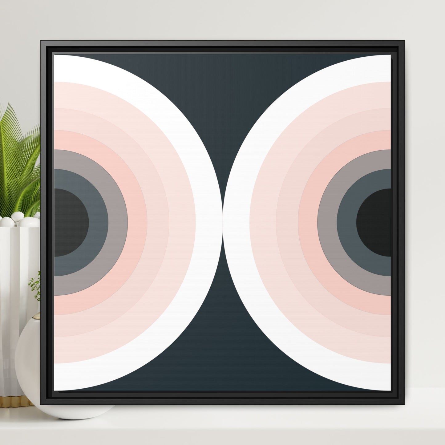 Modern Framed Geometric Canvas Art | Bold Color Meets Clean Framing