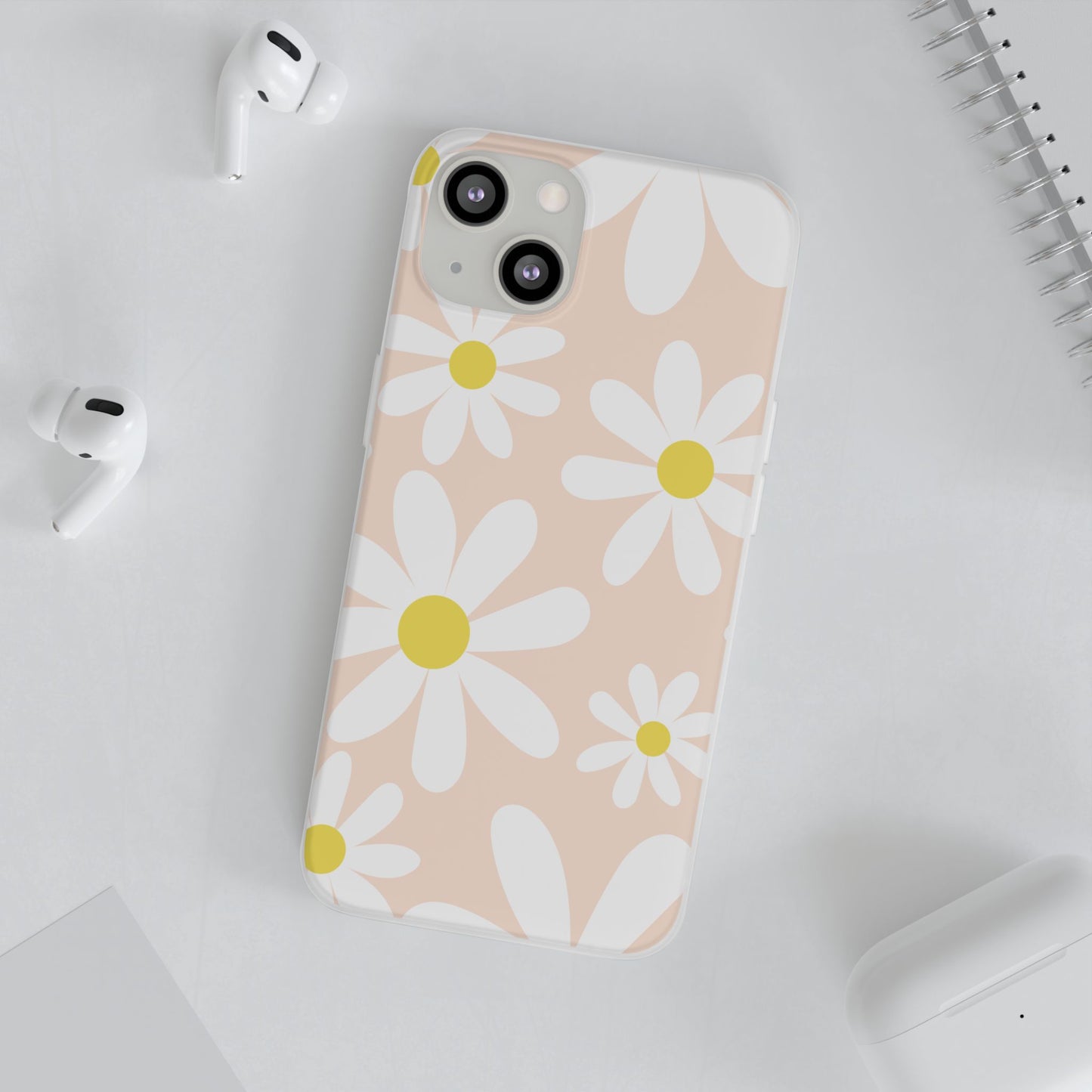 Phone Cases - Blush Daisy Pattern Flexi Cases
