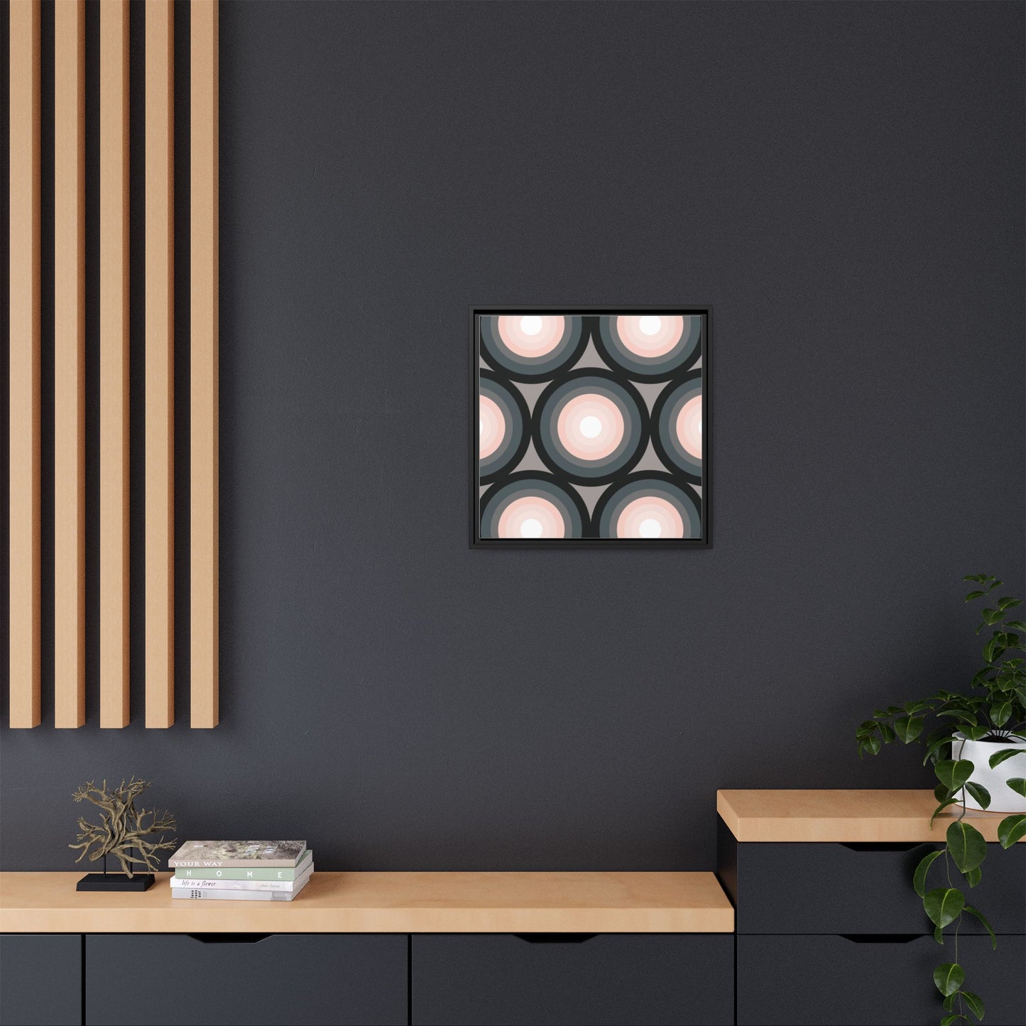 Modern Framed Geometric Canvas Art | Bold Color Meets Clean Framing