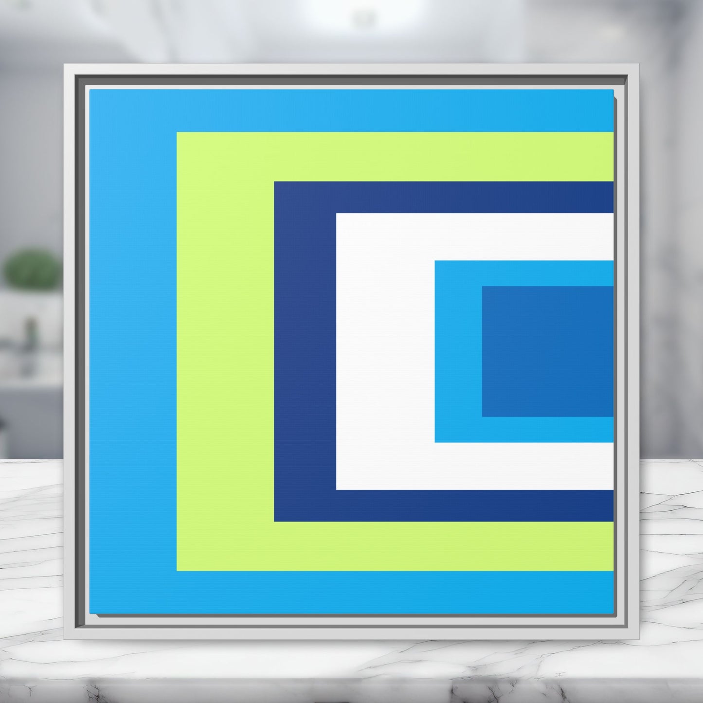 Modern Framed Geometric Canvas Art | Bold Color Meets Clean Framing