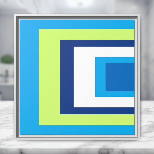 Modern Framed Geometric Canvas Art | Bold Color Meets Clean Framing