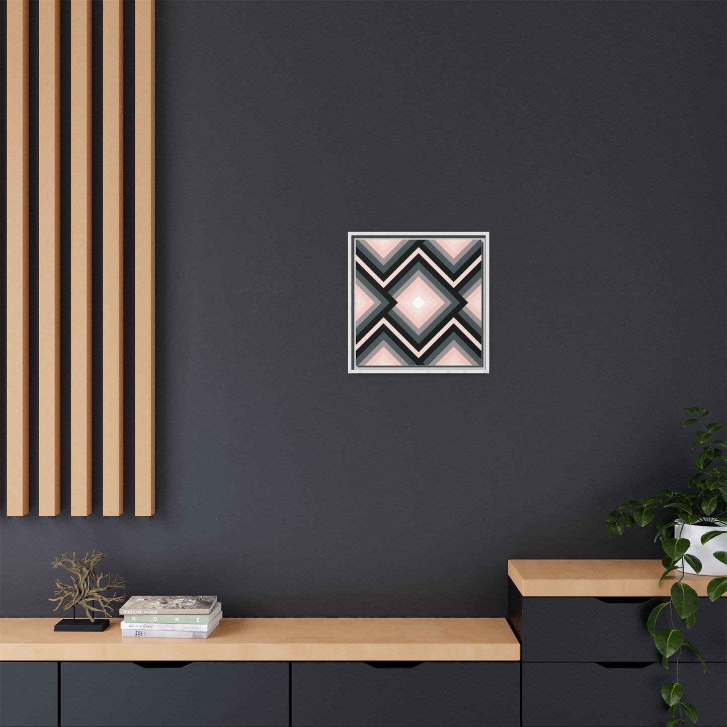 Modern Framed Geometric Canvas Art | Bold Color Meets Clean Framing