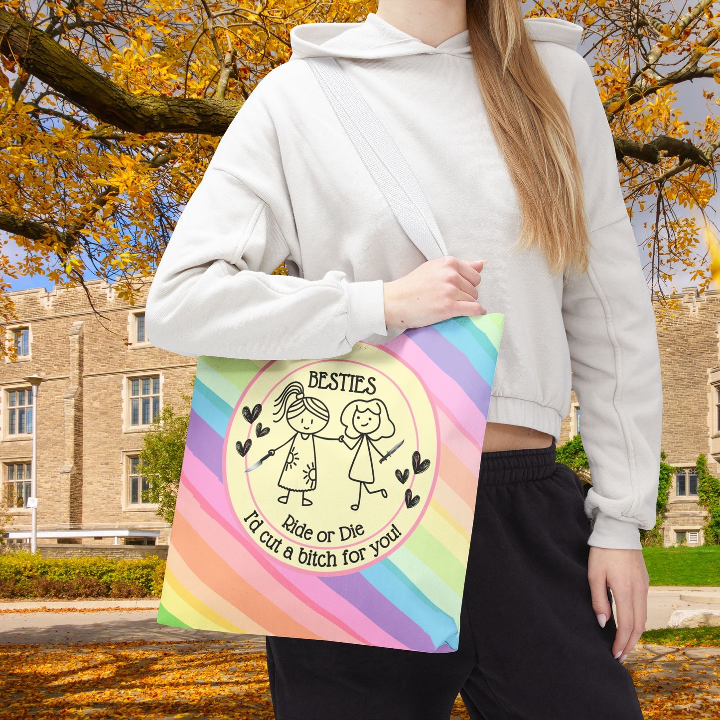 Besties “I’d Cut a Bitch for You” Tote – 3 sizes | Fierce, Fun & Full of Love
