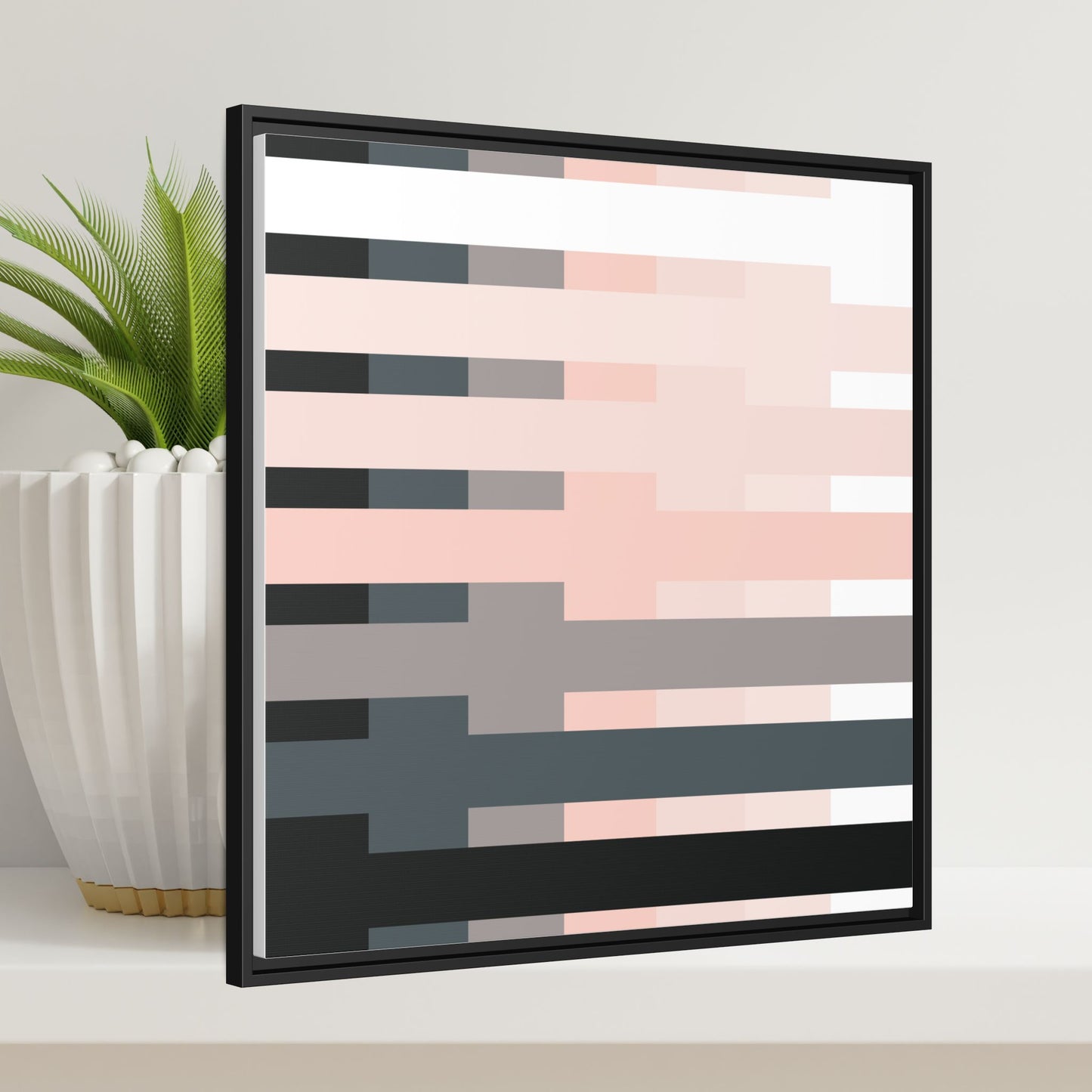 Modern Framed Geometric Canvas Art | Bold Color Meets Clean Framing