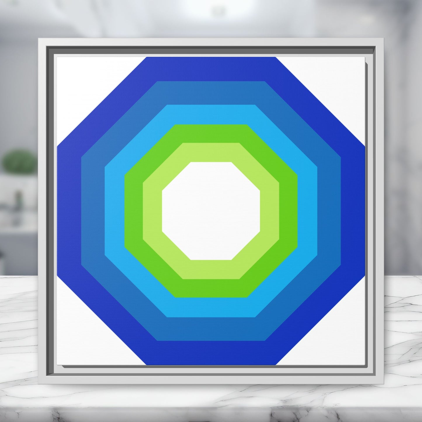Modern Framed Geometric Canvas Art | Bold Color Meets Clean Framing
