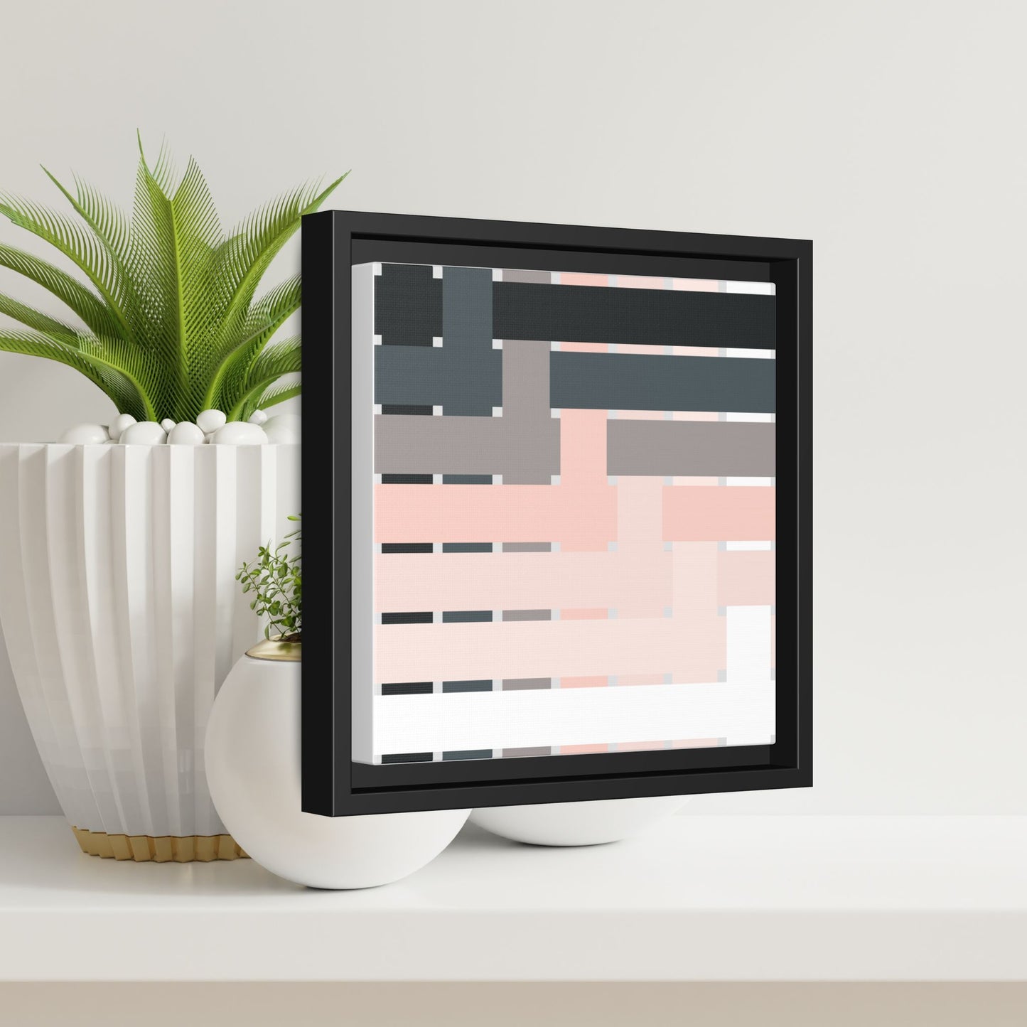 Modern Framed Geometric Canvas Art | Bold Color Meets Clean Framing