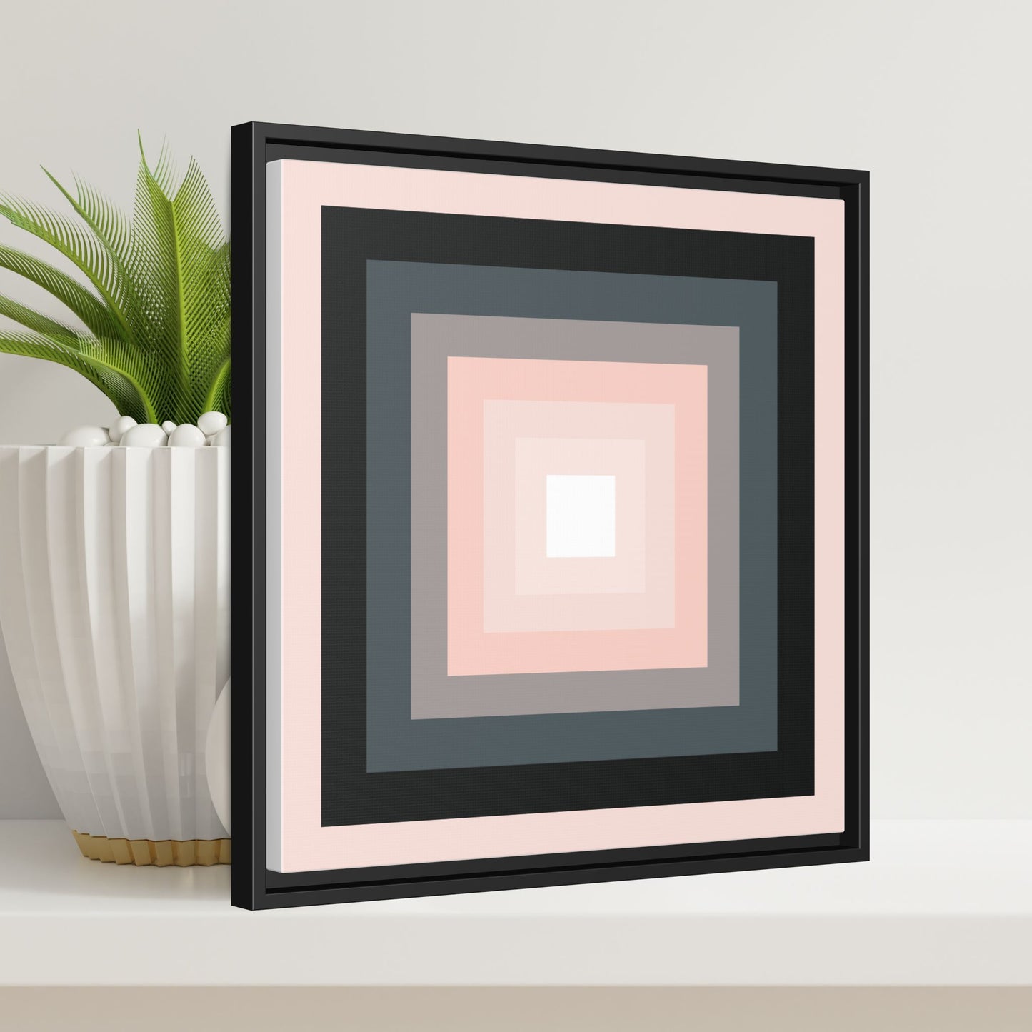 Modern Framed Geometric Canvas Art | Bold Color Meets Clean Framing