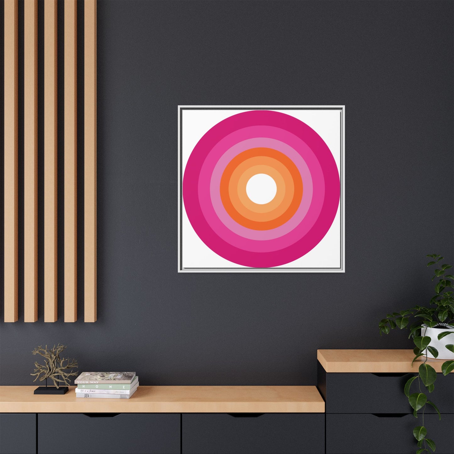 Modern Framed Geometric Canvas Art | Bold Color Meets Clean Framing