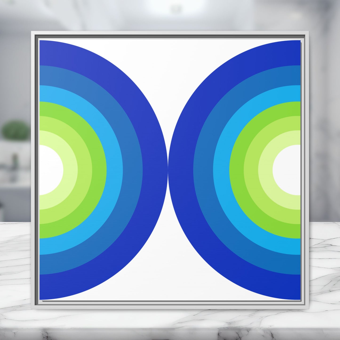 Modern Framed Geometric Canvas Art | Bold Color Meets Clean Framing