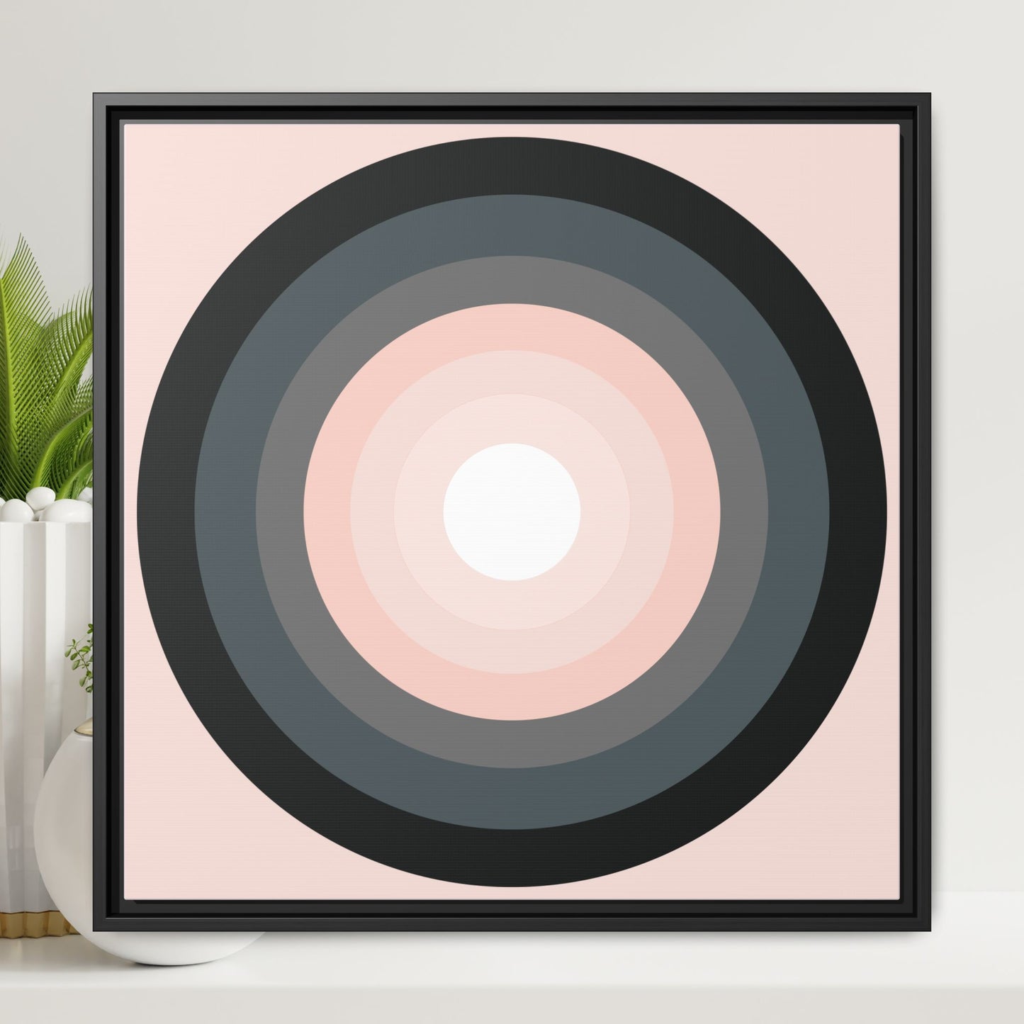 Modern Framed Geometric Canvas Art | Bold Color Meets Clean Framing