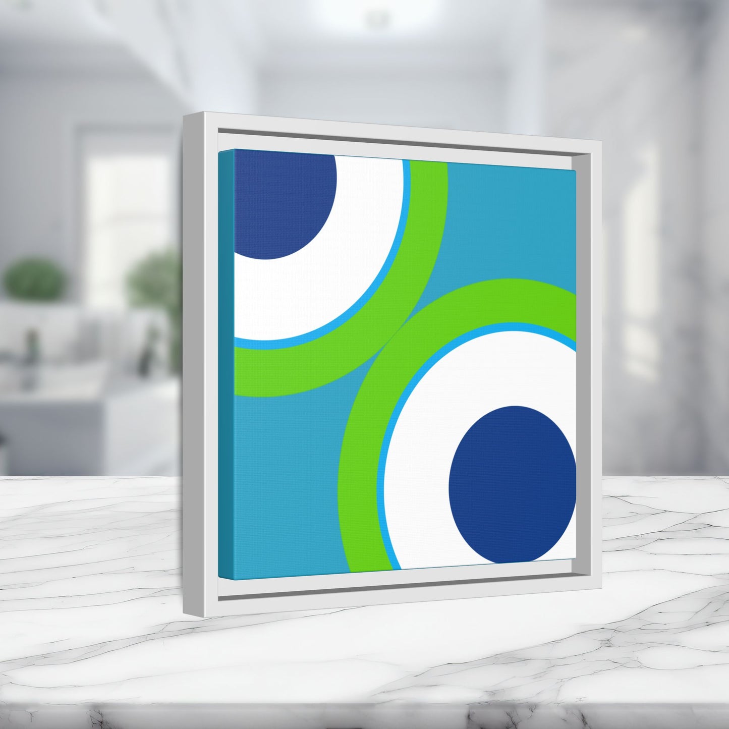Modern Framed Geometric Canvas Art | Bold Color Meets Clean Framing