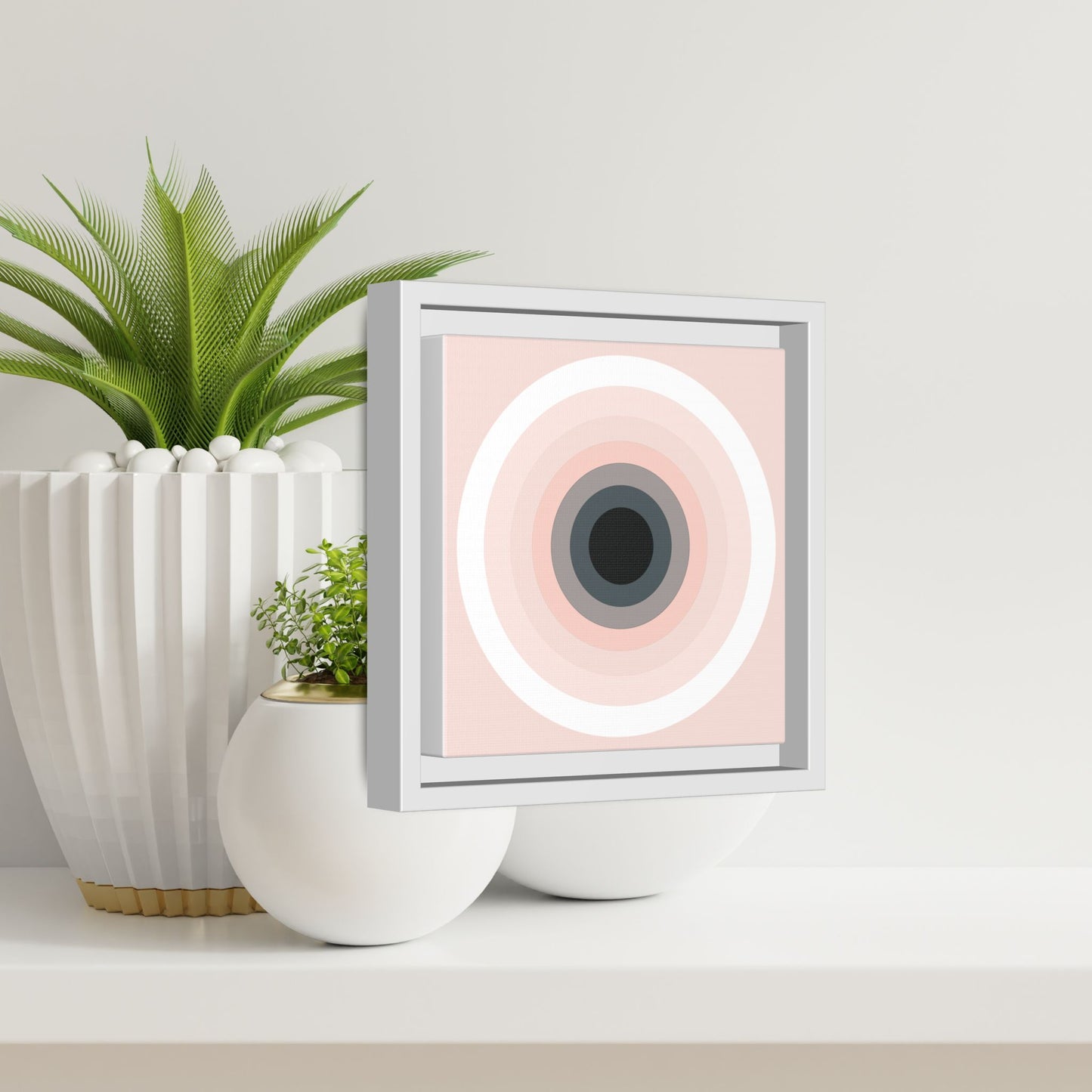 Modern Framed Geometric Canvas Art | Bold Color Meets Clean Framing