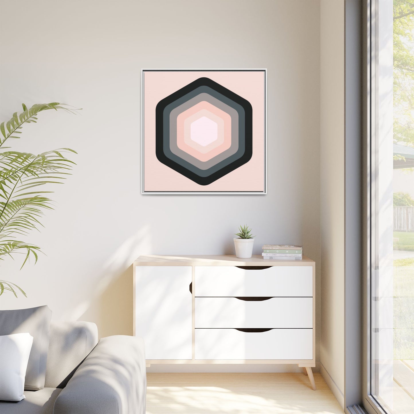 Modern Framed Geometric Canvas Art | Bold Color Meets Clean Framing