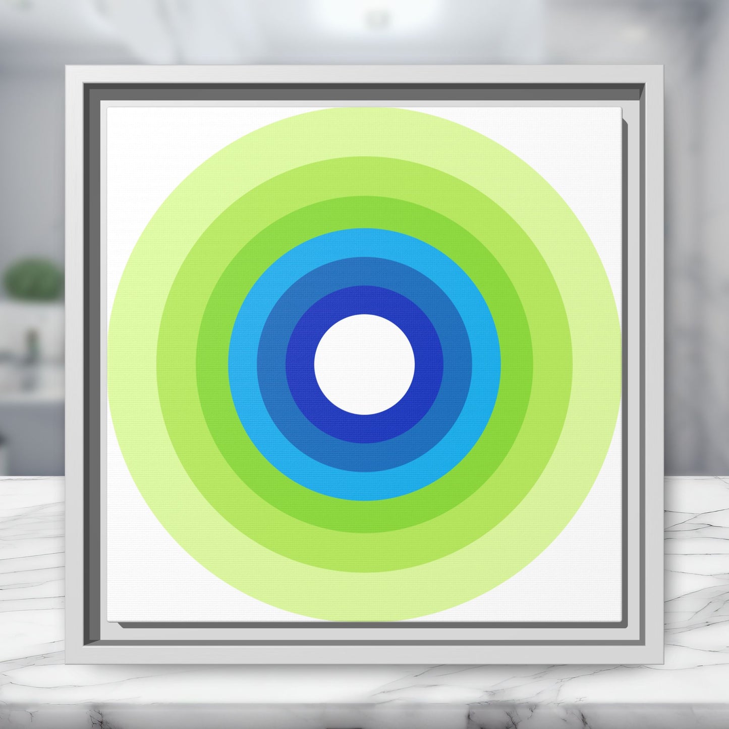 Modern Framed Geometric Canvas Art | Bold Color Meets Clean Framing