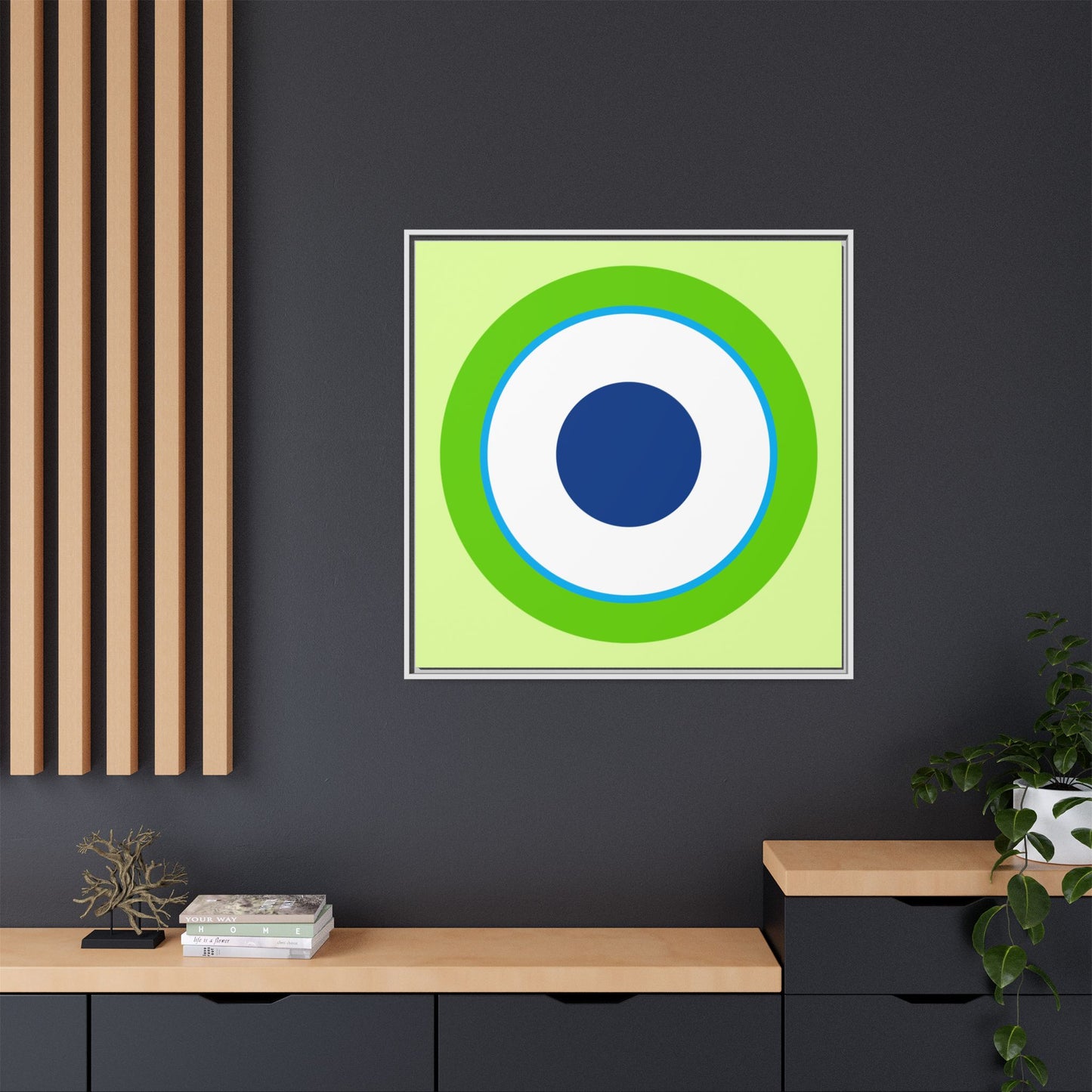 Modern Framed Geometric Canvas Art | Bold Color Meets Clean Framing