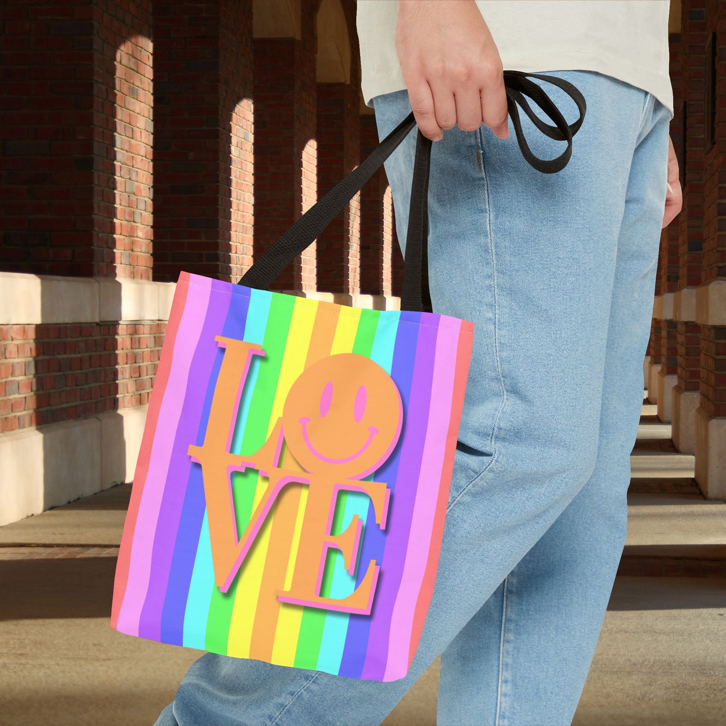 Pastel Stripe LOVE Tote Bag | Sweet, Bold & Made in 3 Sizes