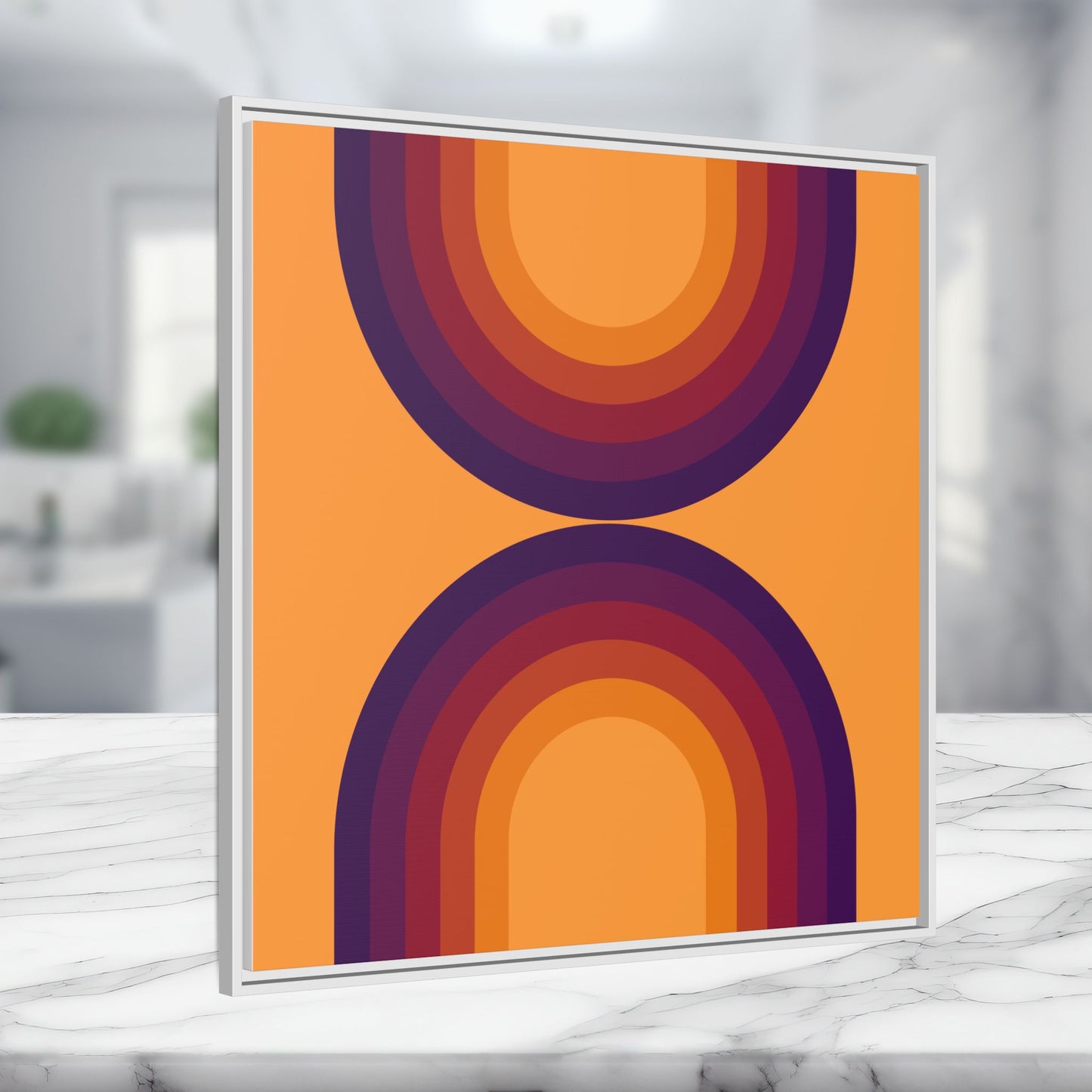 Modern Framed Geometric Canvas Art | Bold Color Meets Clean Framing