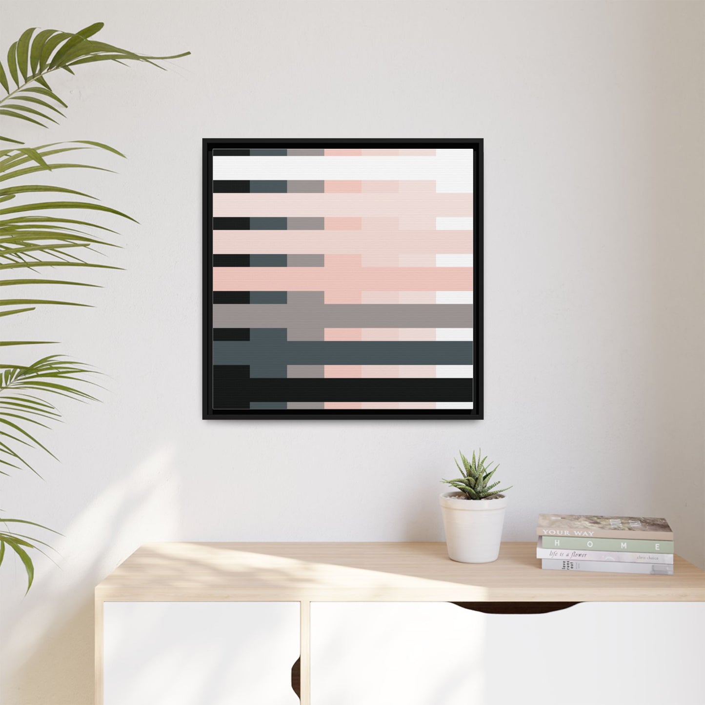 Modern Framed Geometric Canvas Art | Bold Color Meets Clean Framing