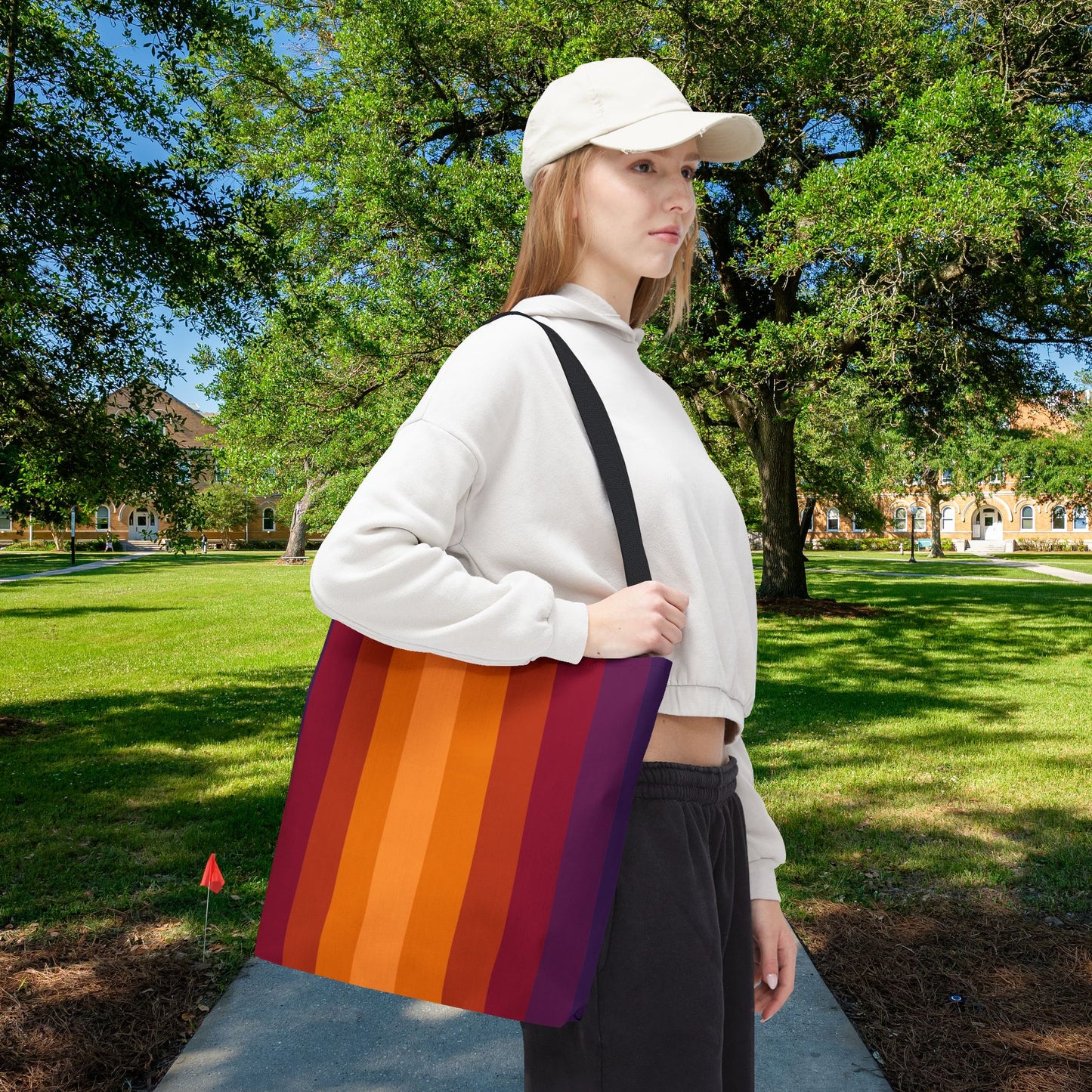Geometric Art Tote Bag – 3 sizes | Bold lines. Vivid color. Retro with a modern twist.