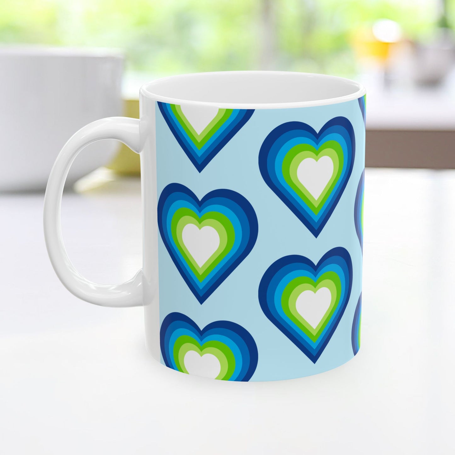 Geo Art Heart Mug – Bold Color, Daily Joy