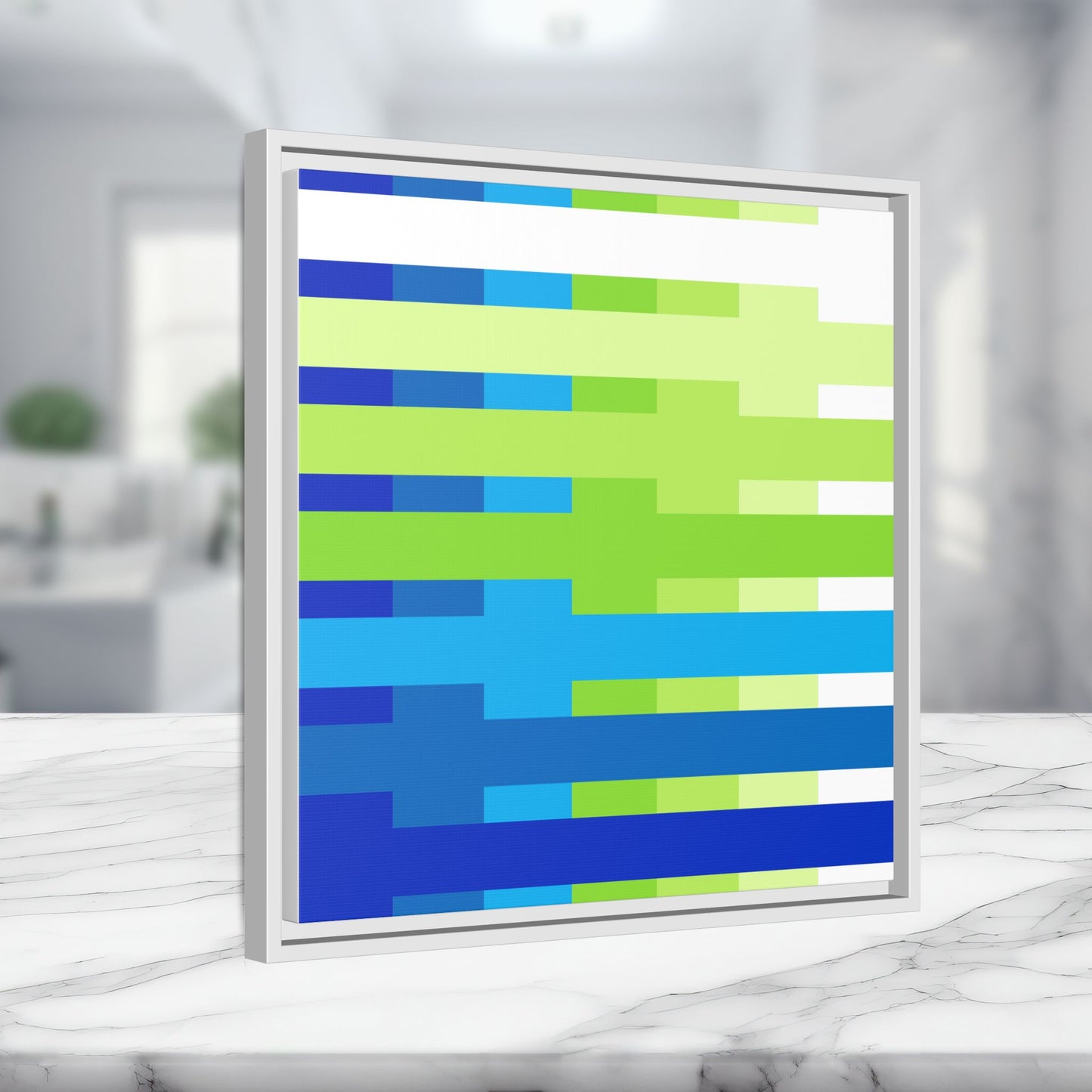 Modern Framed Geometric Canvas Art | Bold Color Meets Clean Framing