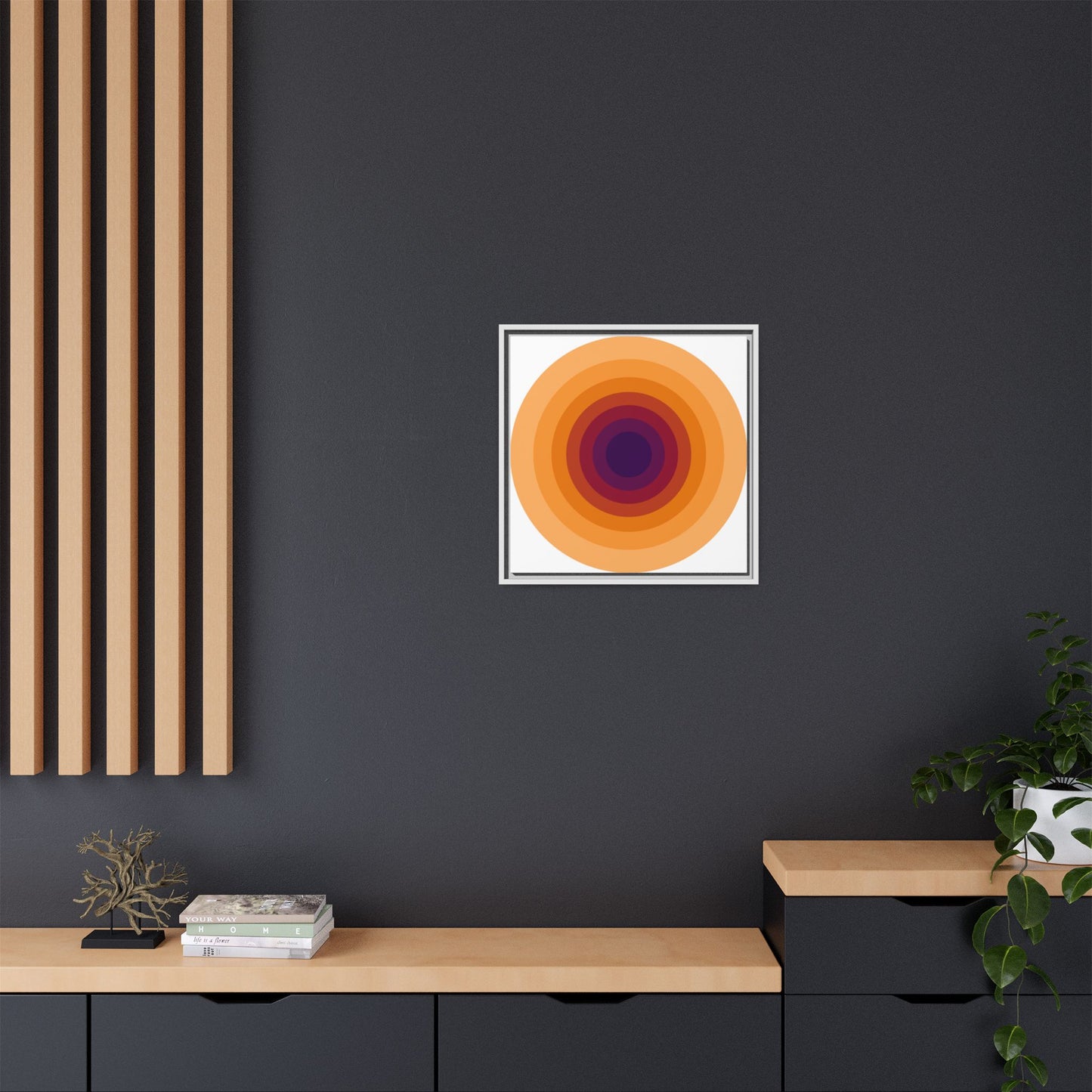 Modern Framed Geometric Canvas Art | Bold Color Meets Clean Framing