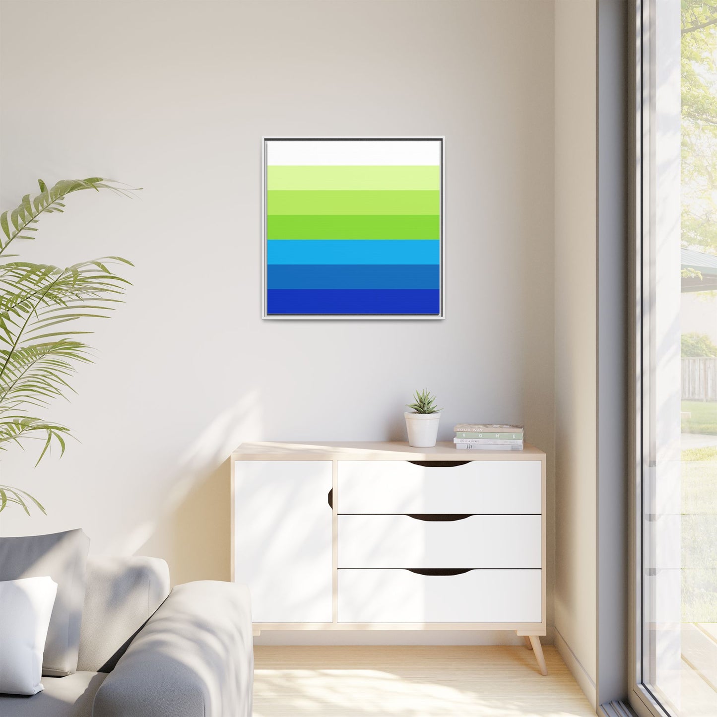 Modern Framed Geometric Canvas Art | Bold Color Meets Clean Framing
