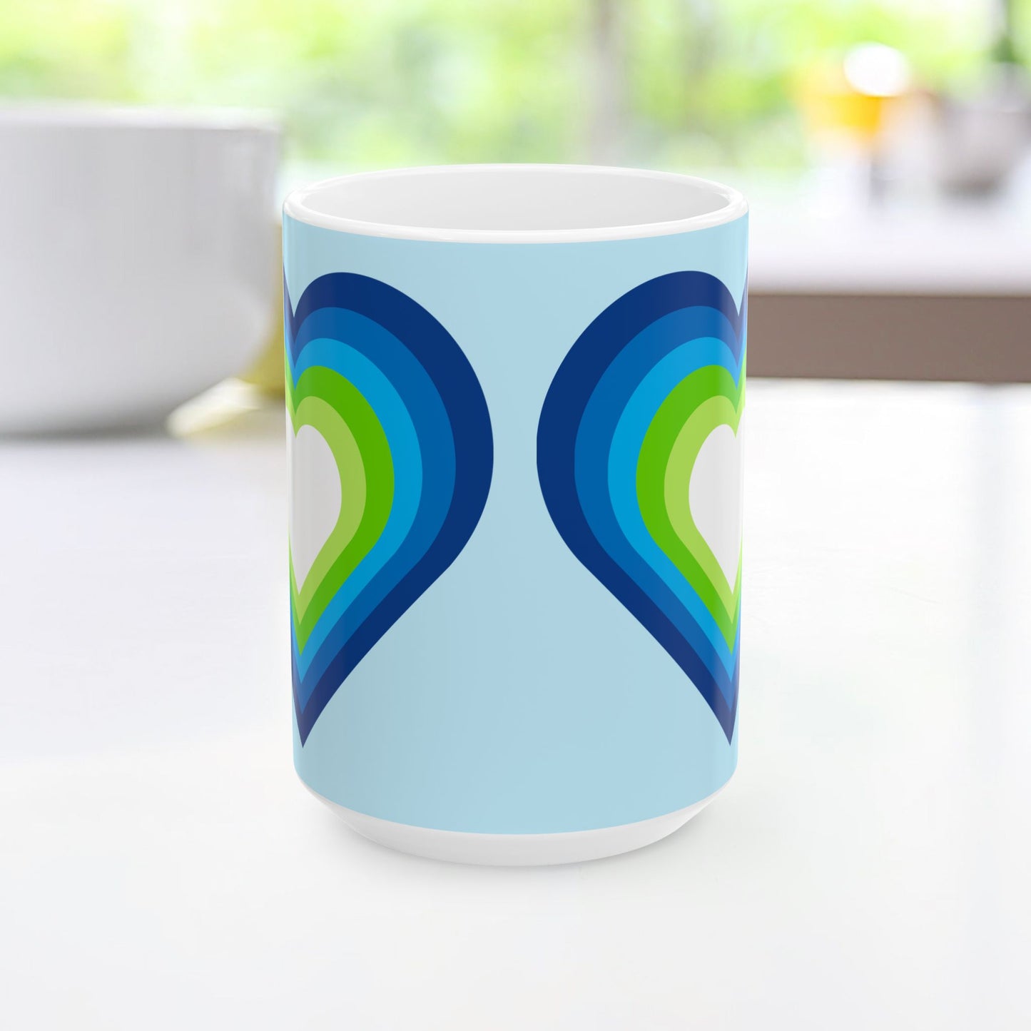 Geo Art Heart Mug – Bold Color, Daily Joy