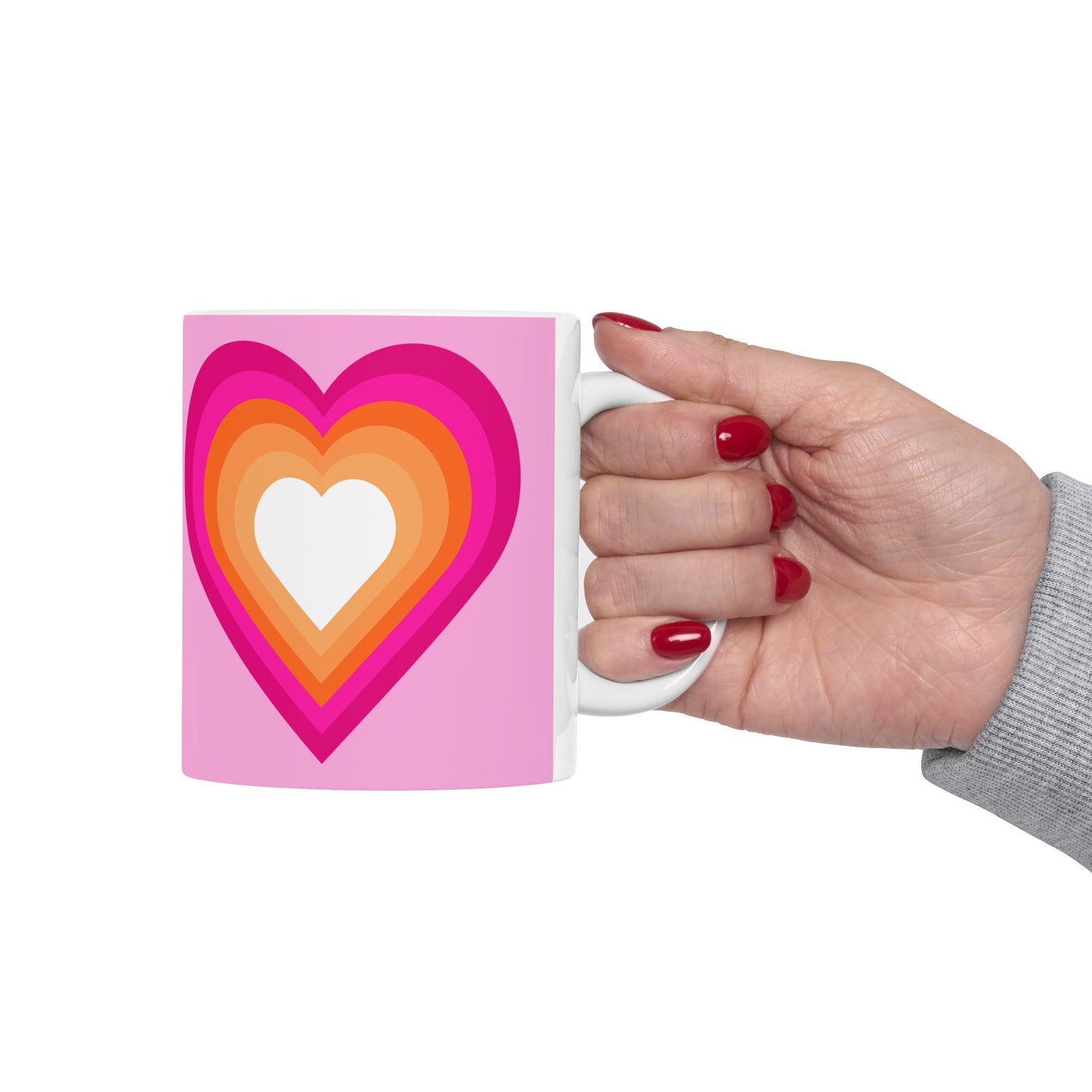 Geo Art Heart Mug – Bold Color, Daily Joy