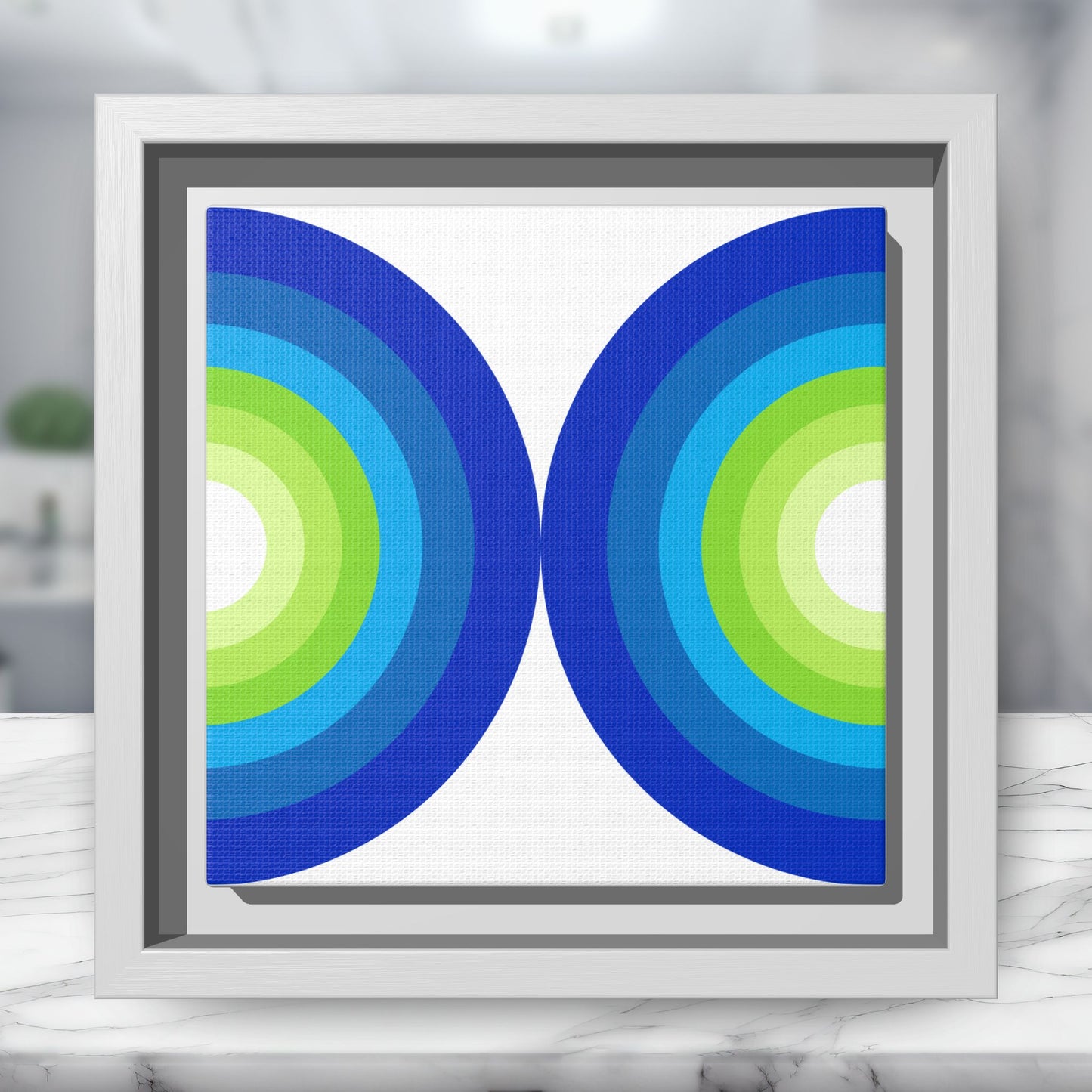 Modern Framed Geometric Canvas Art | Bold Color Meets Clean Framing