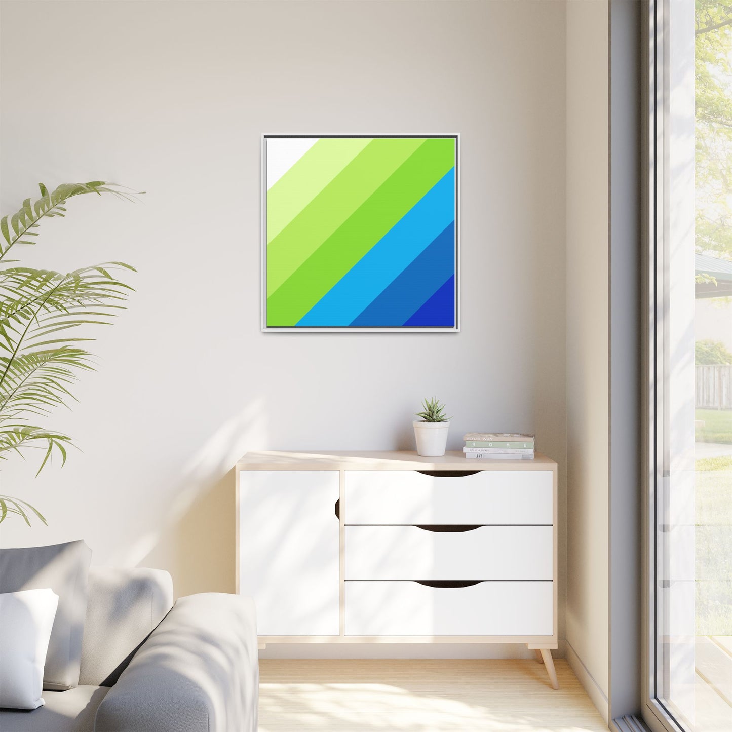 Modern Framed Geometric Canvas Art | Bold Color Meets Clean Framing