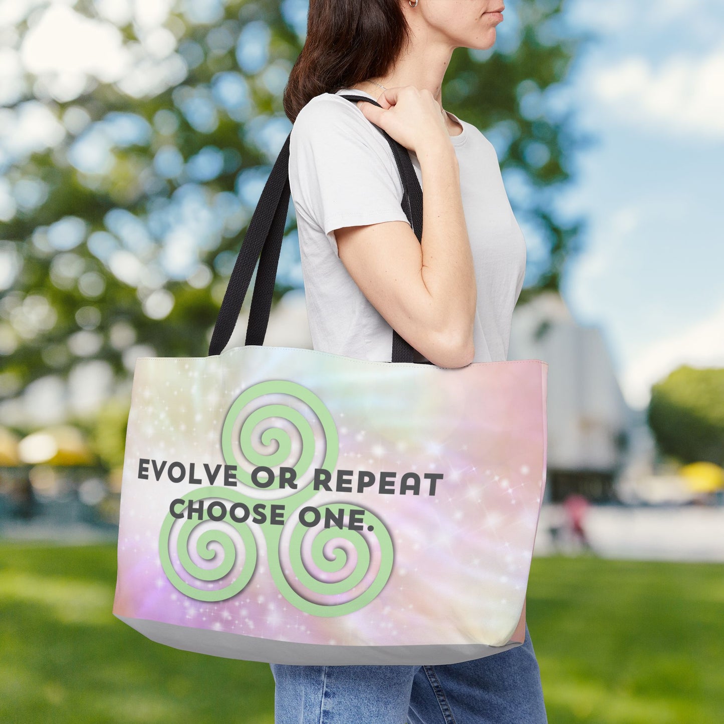 Evolve or Repeat XL Tote Bag | Carry-All for who reach for Growth & Mindfulness
