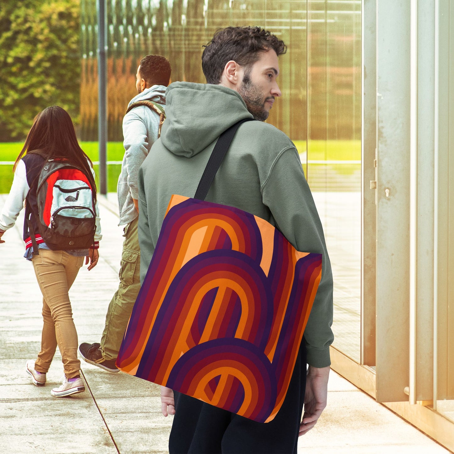 Geometric Art Tote Bag – 3 sizes | Bold lines. Vivid color