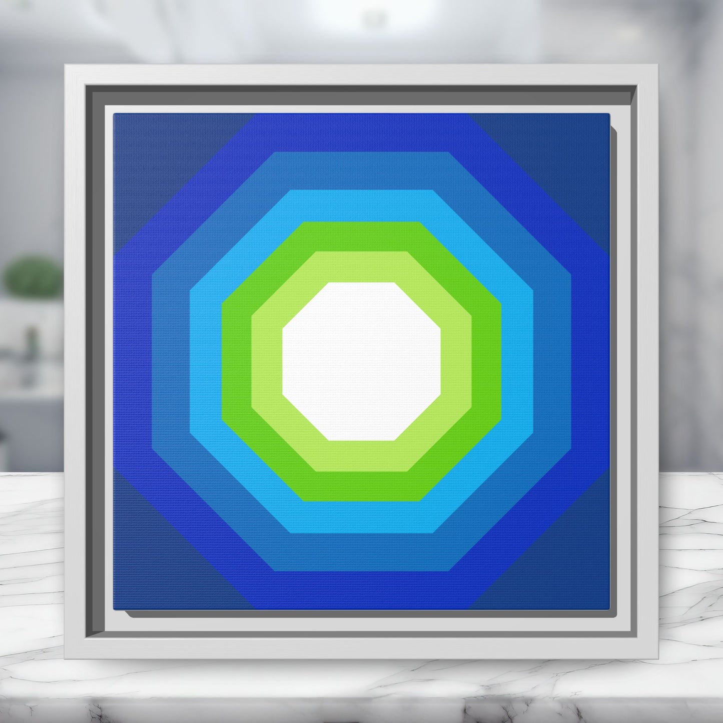 Modern Framed Geometric Canvas Art | Bold Color Meets Clean Framing